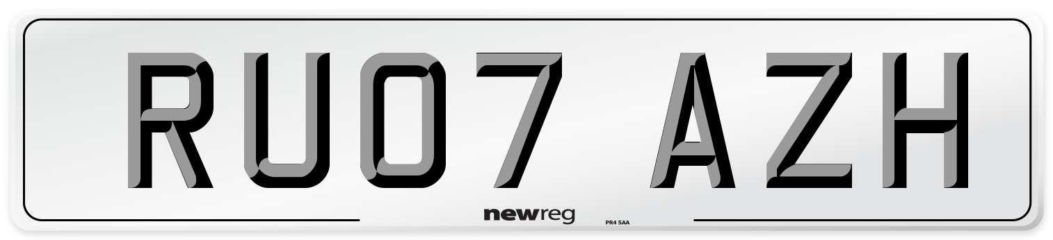 RU07 AZH Number Plate from New Reg